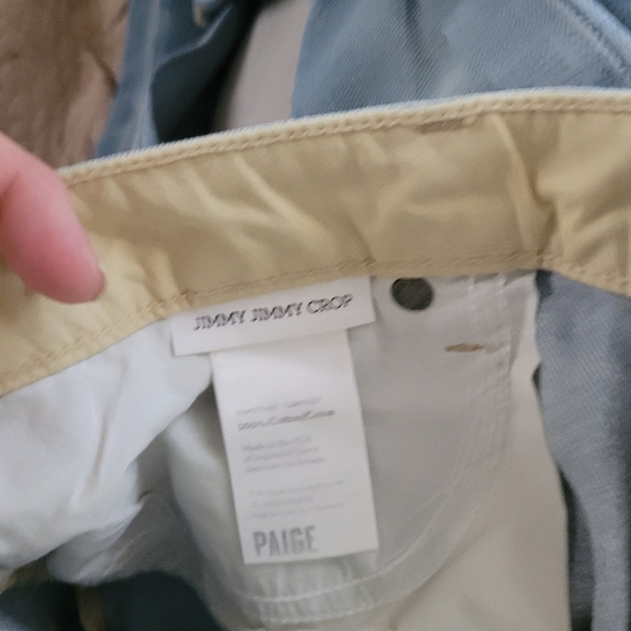 Paige Light Wash Distressed Jimmy Jimmy Crop - Picture 2 of 6